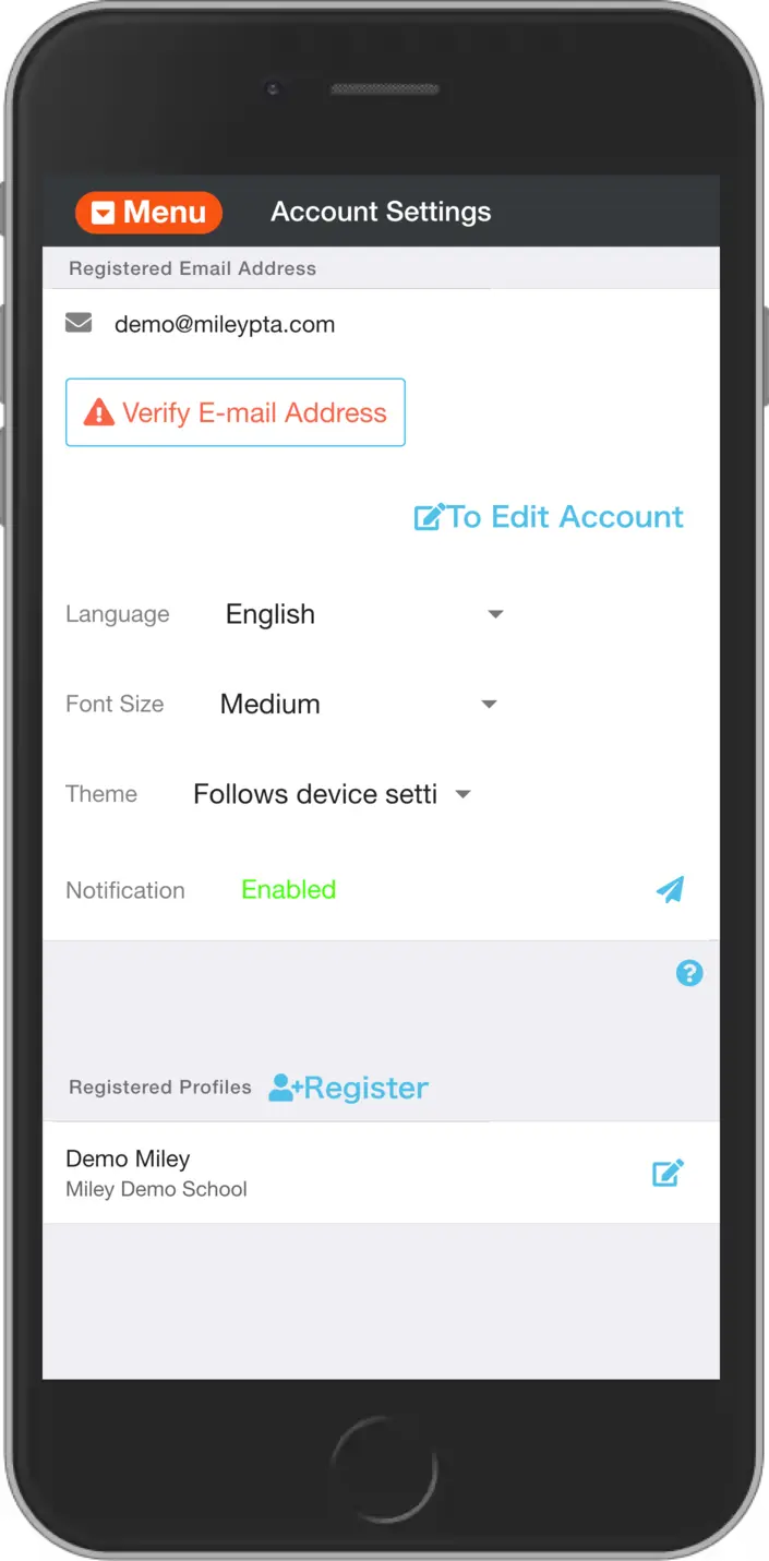 Confirmation email send screen