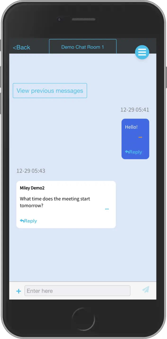 Chat room screen