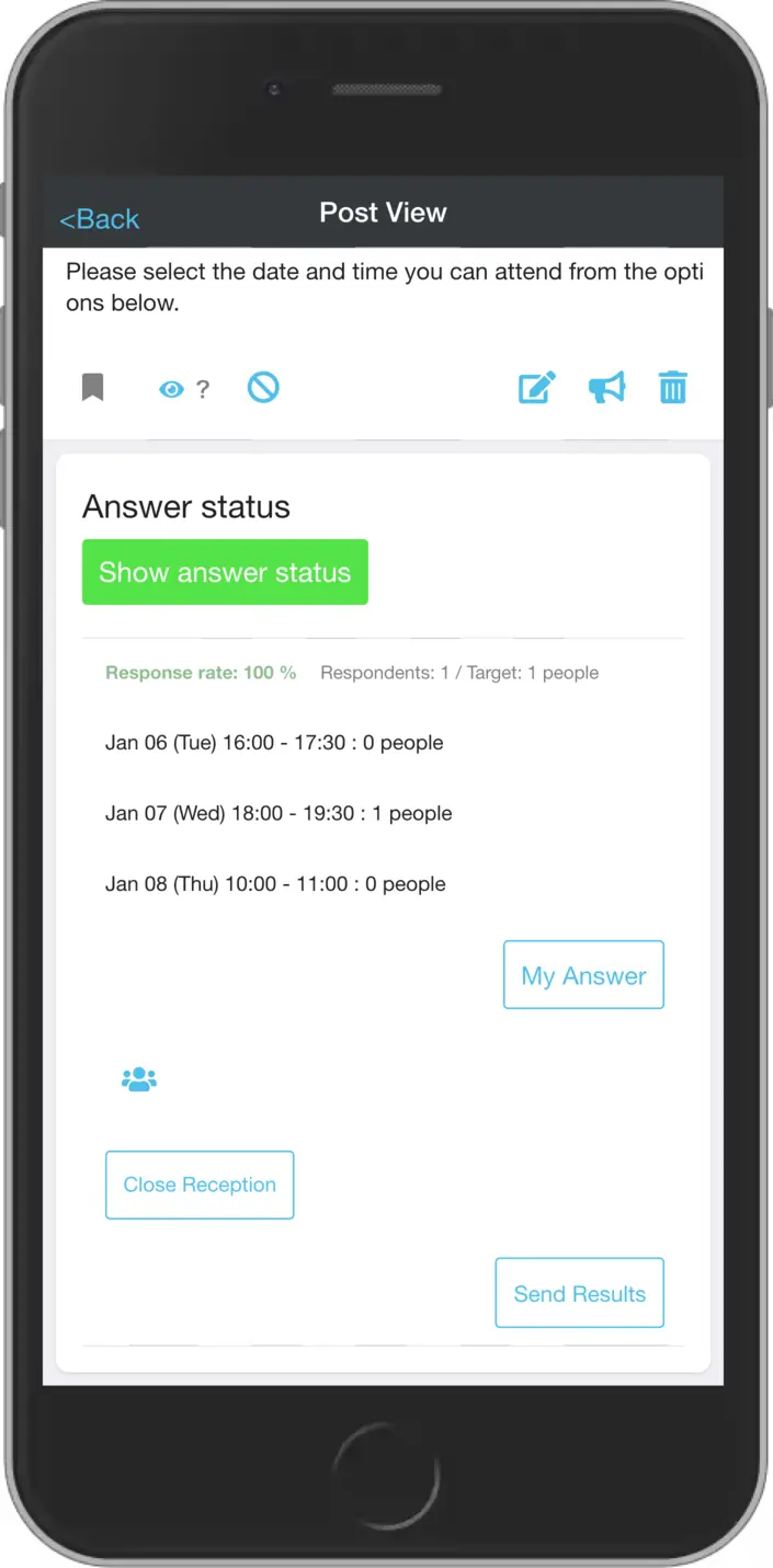 Adjust results view