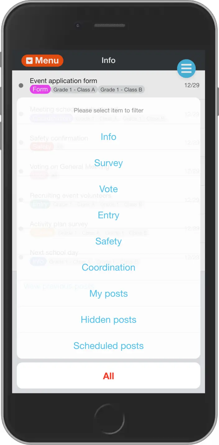 Filter selection